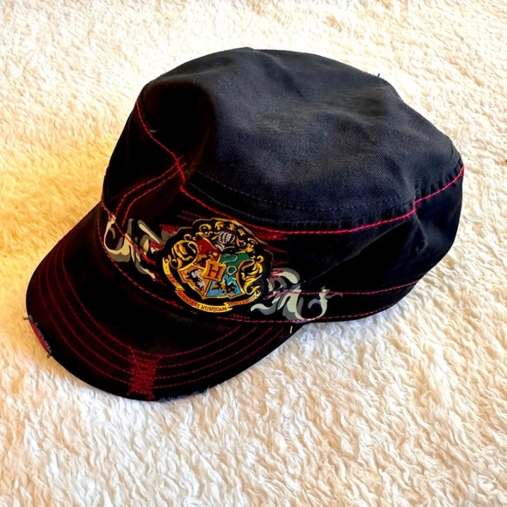 Harry Potter Cap Adjustable Velcro Back Black Crest Wizarding World Universal